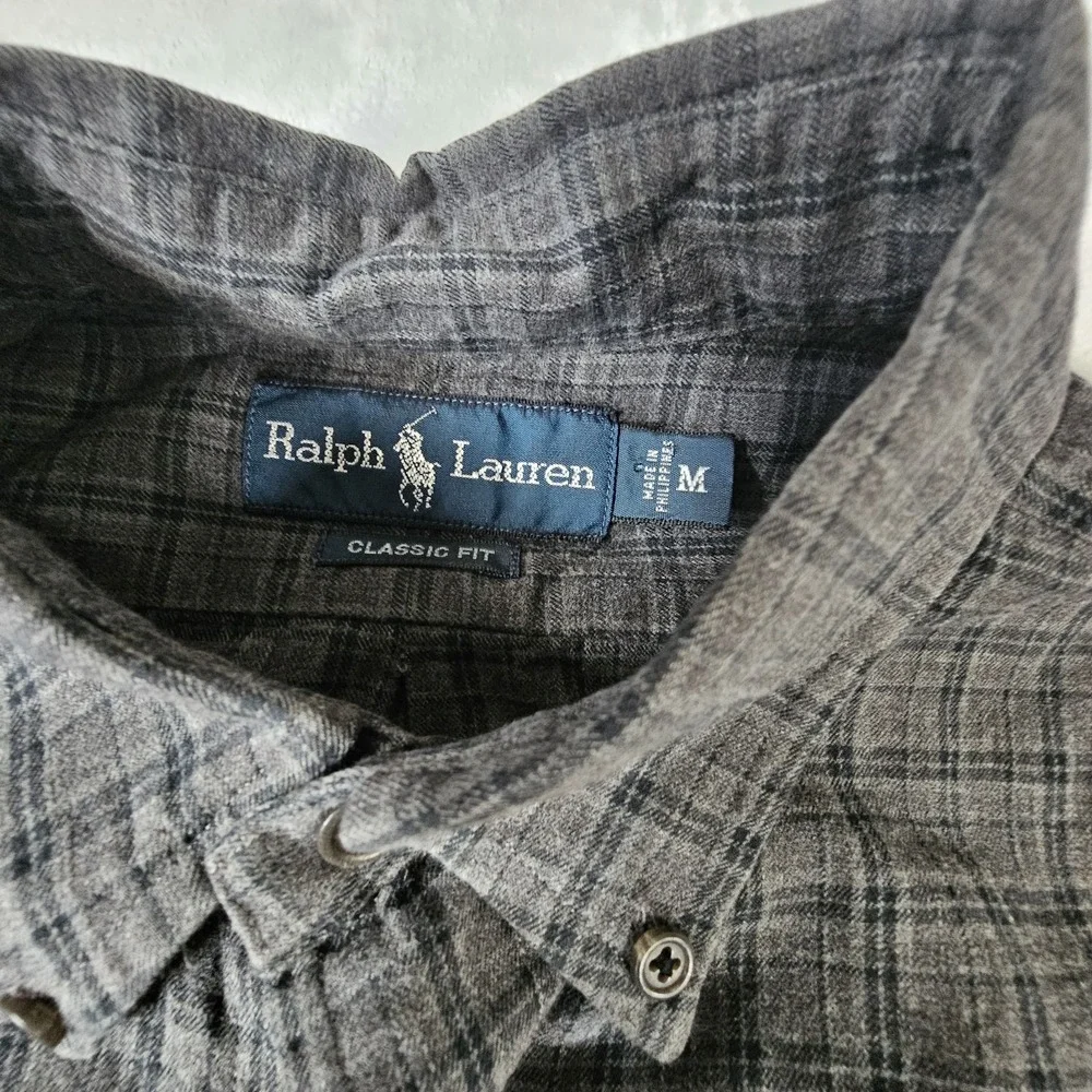 Polo Ralph Lauren Plaid Flannel Button Down Shirt Men's Size Medium Classic Fit
